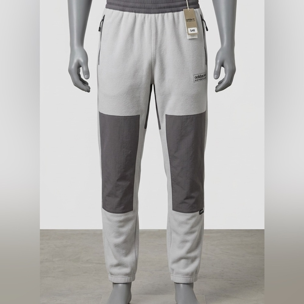 adidas Gray and Dark Gray Fleece Joggers